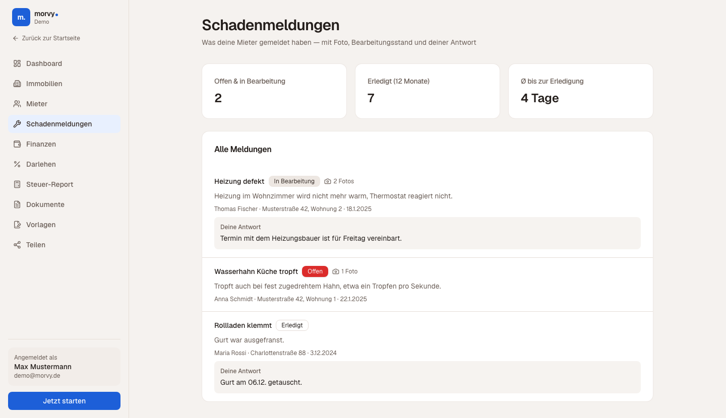 Schadenmeldungen